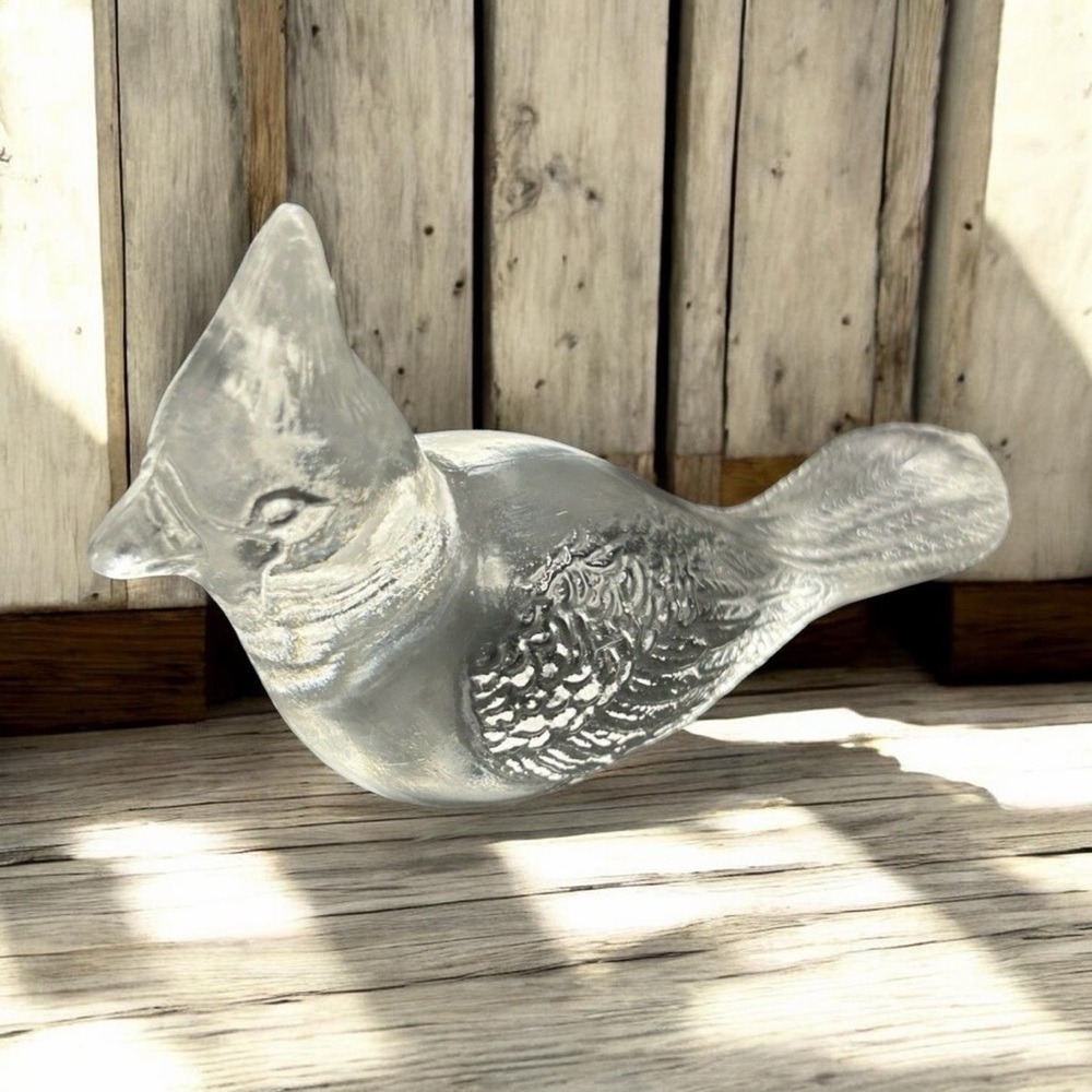 Vintage Fenton glass bird blue jay figurine
